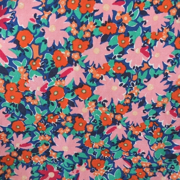 Loft Bright Daisy Linen Blend High Waisted Side Slit A-Line Midi Skirt Pink 12P - Picture 6 of 12